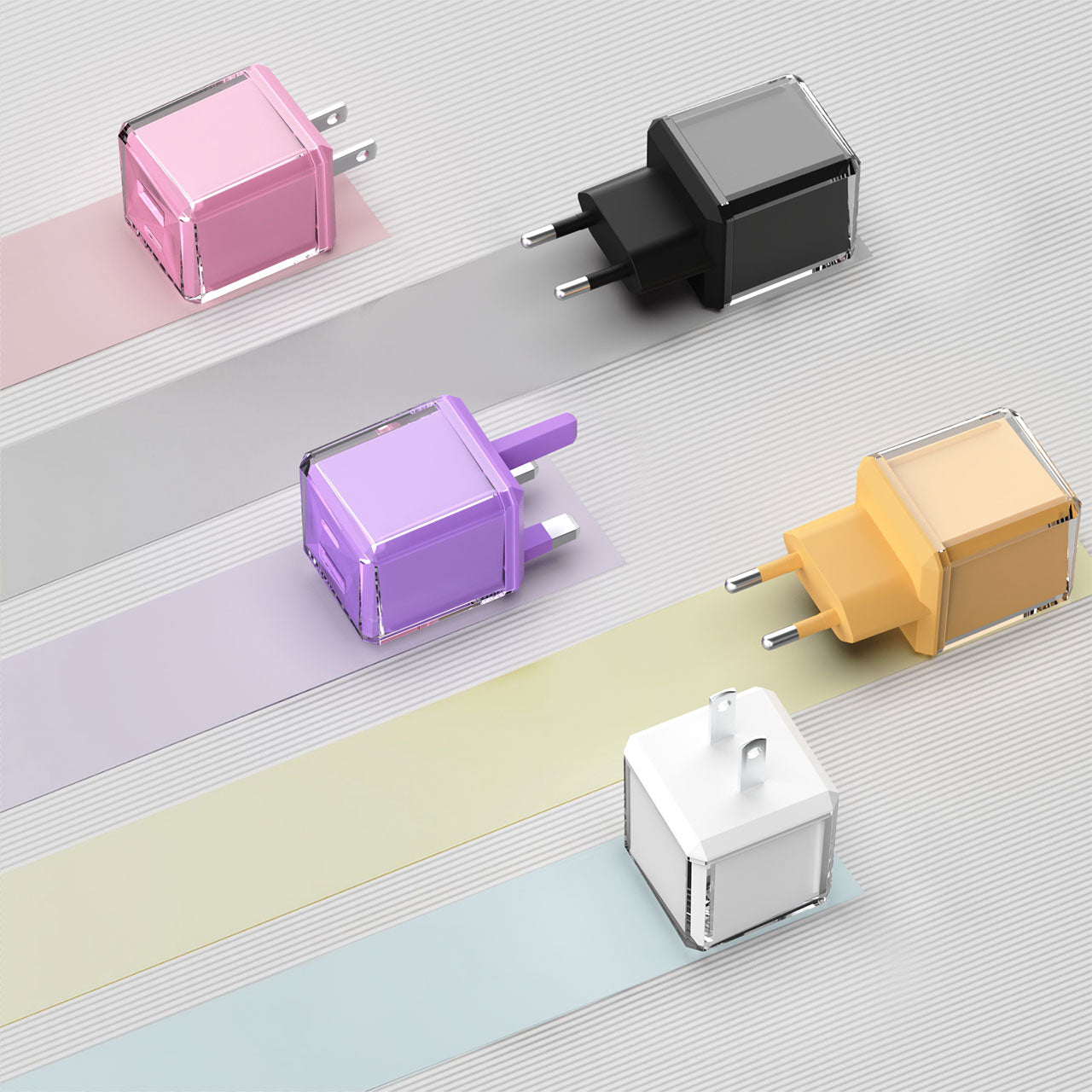 Small Ice Cube - A+C Dual-port Fast Charger, with EU plug, US plug, UK plug options. It supports super fast charging, is a full-voltage charger, featuring compact and portable design as well as a unique appearance.