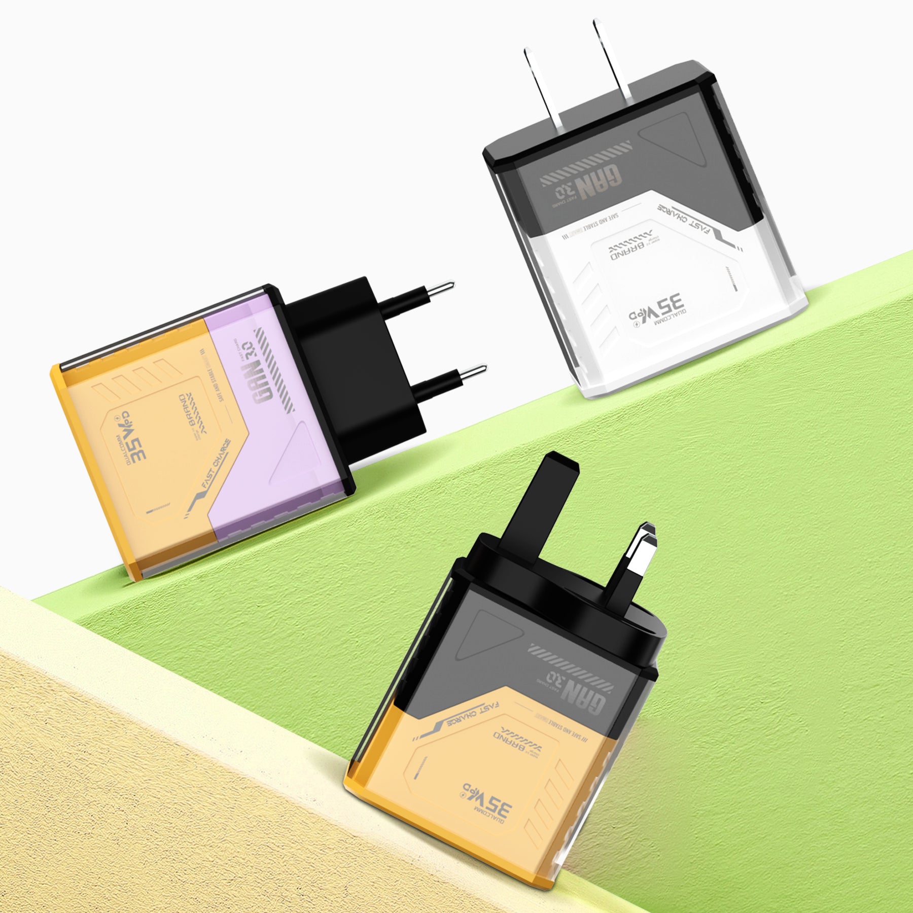 Battle Armor — A+C Dual-port Charger, available with EU, US, and UK plug options. It supports super fast charging, is a full-voltage charger, and features two different charging ports as well as a unique appearance.